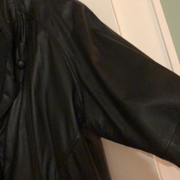 Vintage Pelle Black Leather Coat - Picture 3 of 4